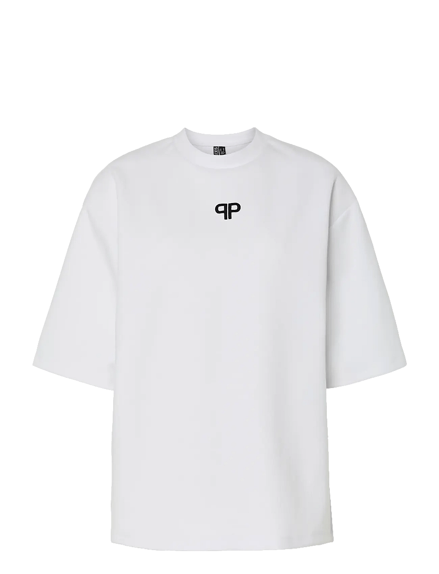 Pieces - PCMUNA SS O-NECK OVERSIZE TEE D2D JRS - t-shirts - bright white - 1
