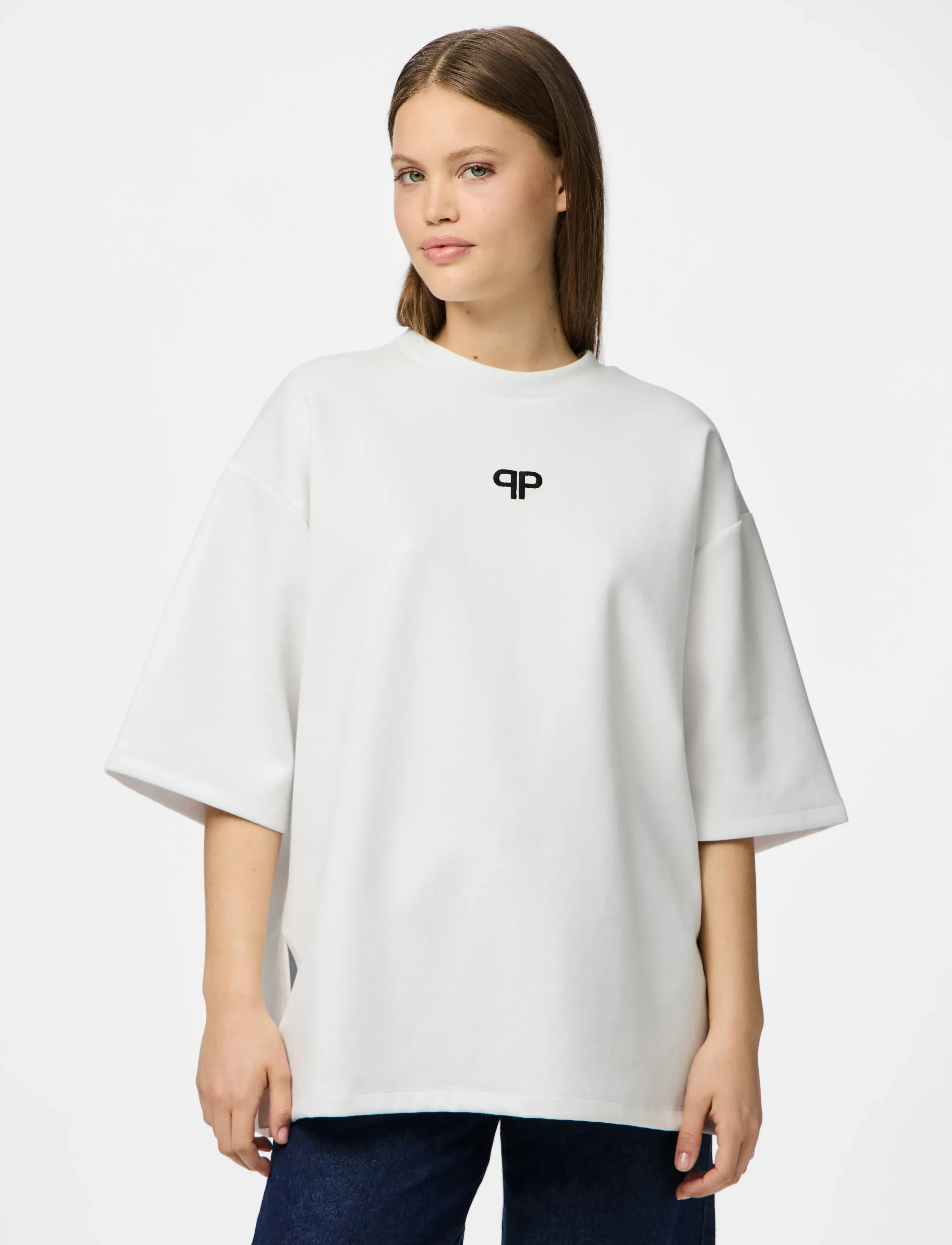 Pieces Pcmuna Ss O-Neck Oversize Tee D2D Jrs, L, White, T-Shirts & Toppe > Kortærmede, Dame
