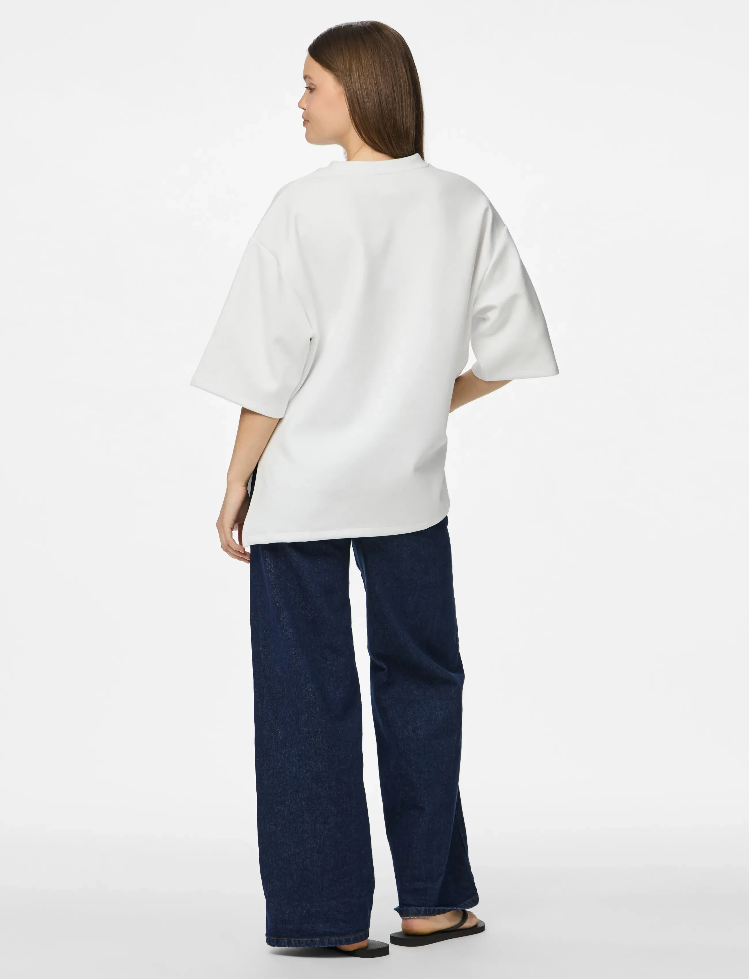 Pieces - PCMUNA SS O-NECK OVERSIZE TEE D2D JRS - t-shirts - bright white - 3