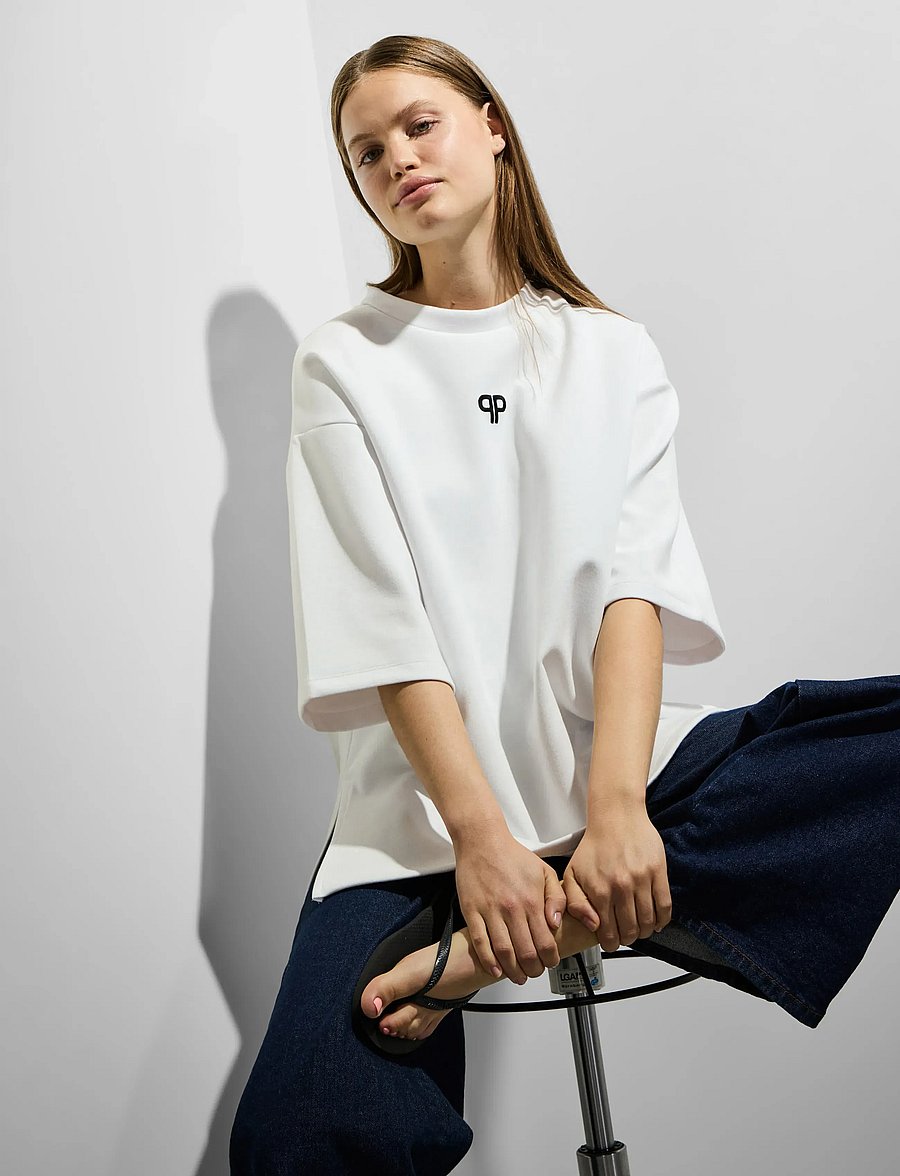 Pieces - PCMUNA SS O-NECK OVERSIZE TEE D2D JRS - t-shirts - bright white - 5