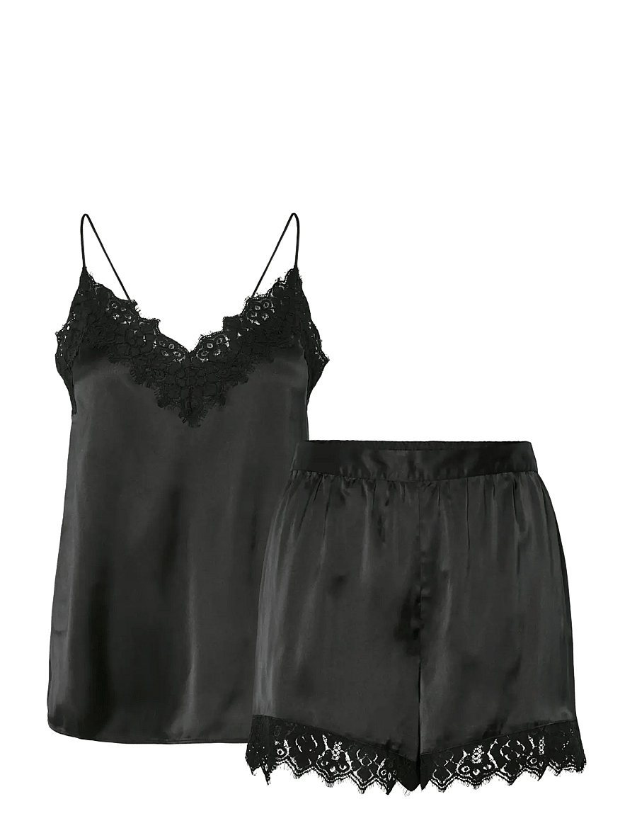 Pieces - PCJENNA XMAS SATIN NIGHTWEAR SET WVN - black - 0