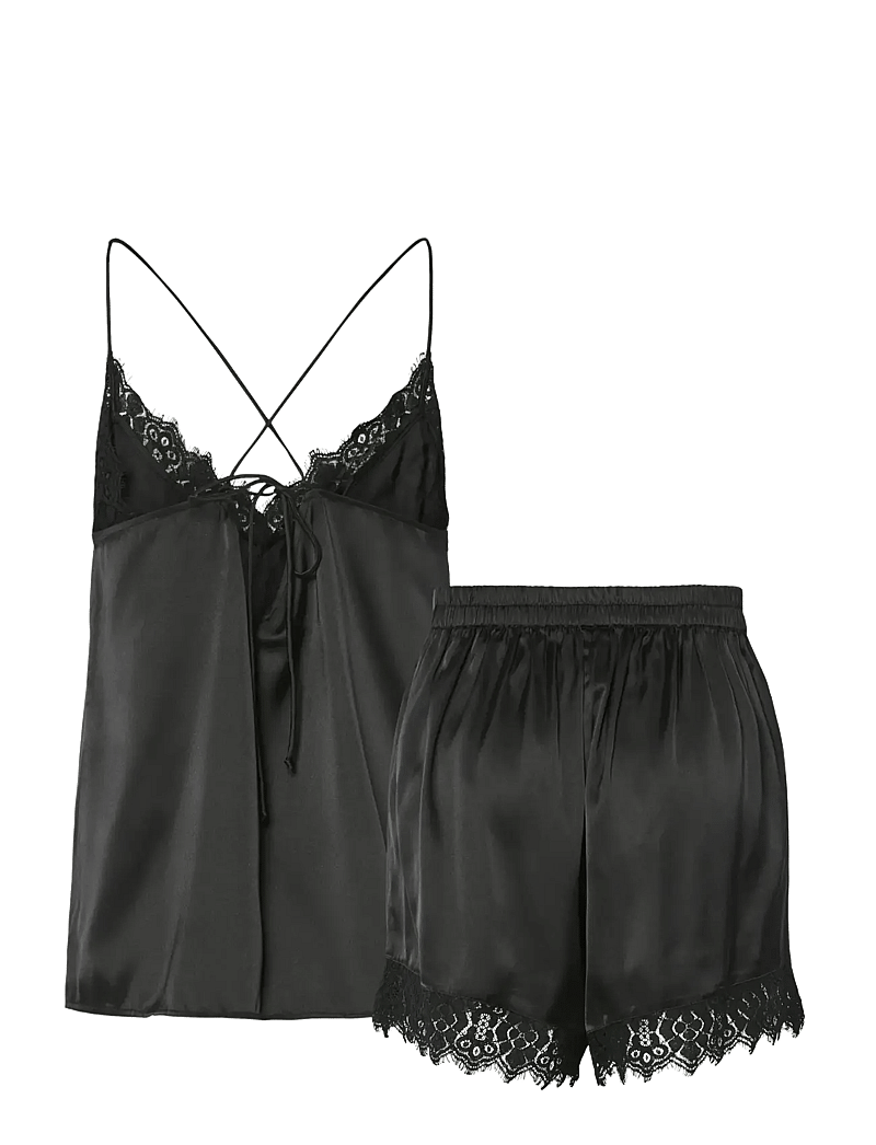 Pieces - PCJENNA XMAS SATIN NIGHTWEAR SET WVN - black - 1