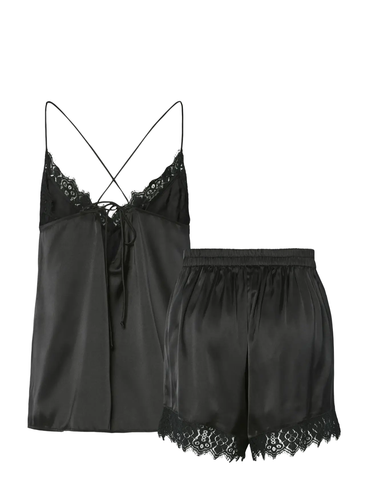Pieces - PCJENNA XMAS SATIN NIGHTWEAR SET WVN - black - 1