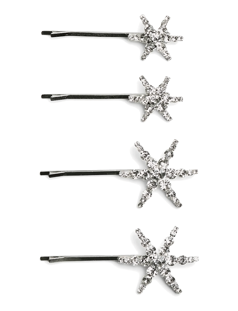Pieces - PCJILDE HAIRCLIP 4-PACK MXM - hårspännen - silver colour - 2