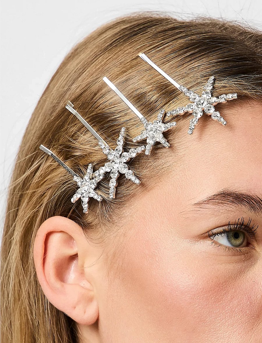Pieces - PCJILDE HAIRCLIP 4-PACK MXM - hårspännen - silver colour - 0