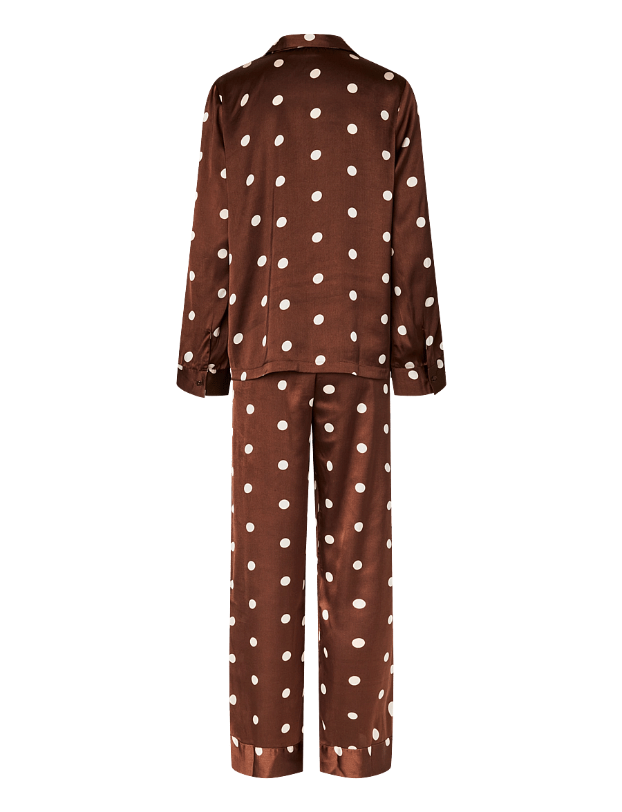 Pieces - PCJYTTE SATIN NIGHT SET WVN - pyjamas - chicory coffee - 2