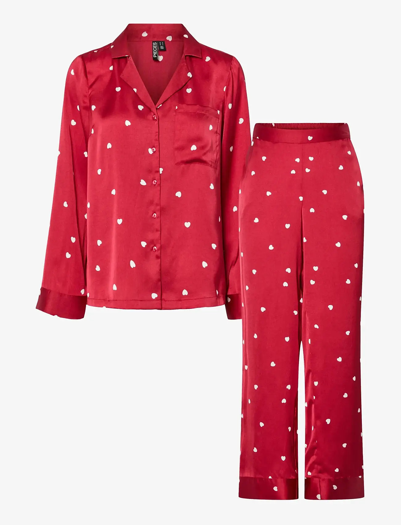 Pieces - PCJYTTE XMAS SATIN NIGHT SET WVN - pyjamas - savvy red - 0