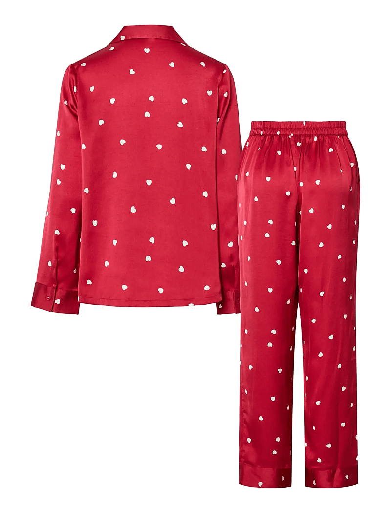 Pieces - PCJYTTE XMAS SATIN NIGHT SET WVN - pyjamas - savvy red - 1