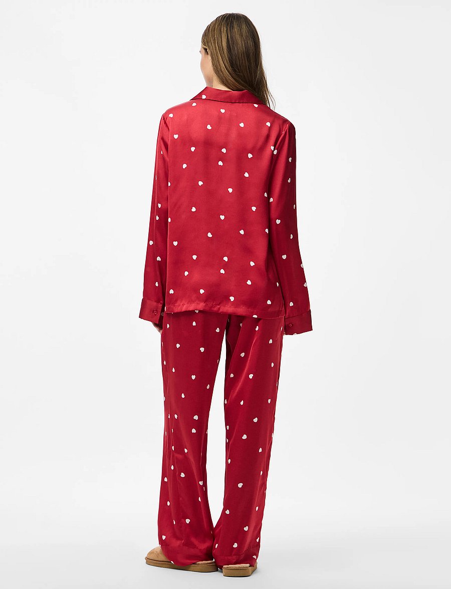 Pieces - PCJYTTE SATIN NIGHT SET WVN - pyjamas - savvy red - 3