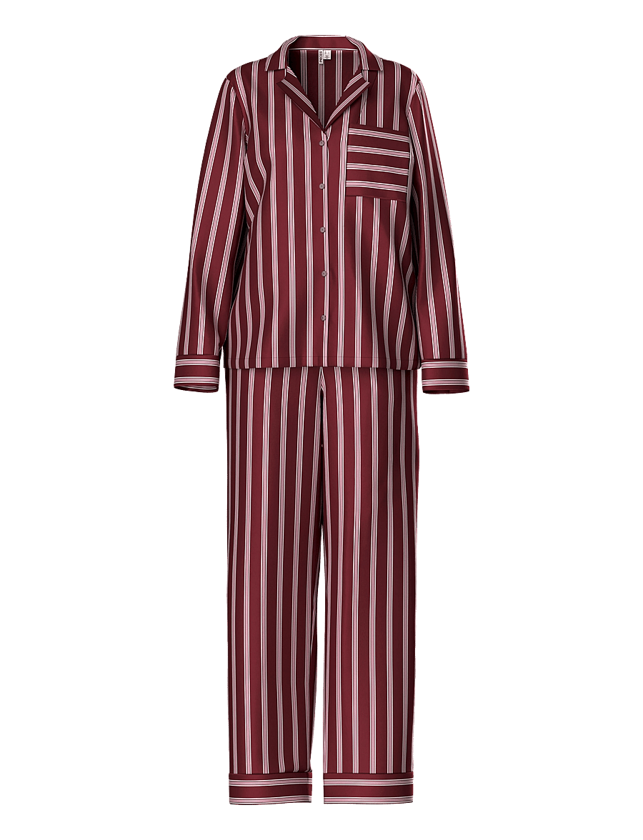 Pieces - PCJYTTE SATIN NIGHT SET WVN - pyjamas - tawny port - 0