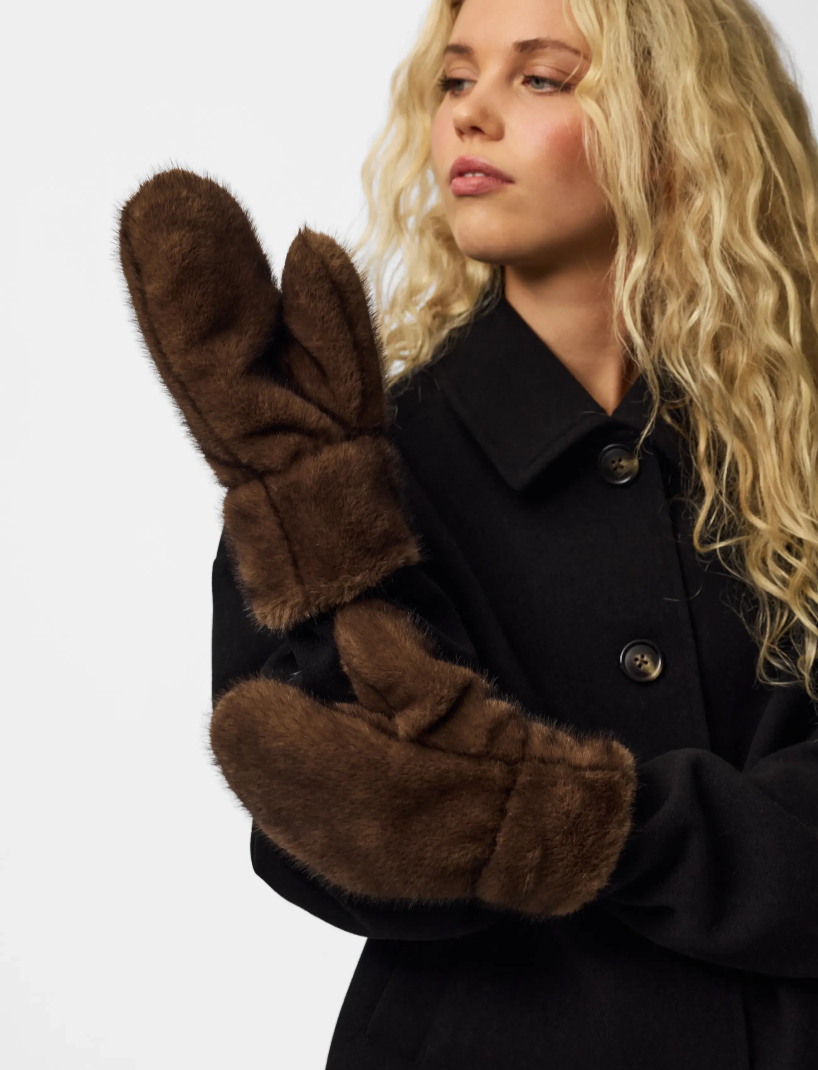 Pieces - PCJUTLANDIA MITTENS BC - tumvantar - ganache - 4