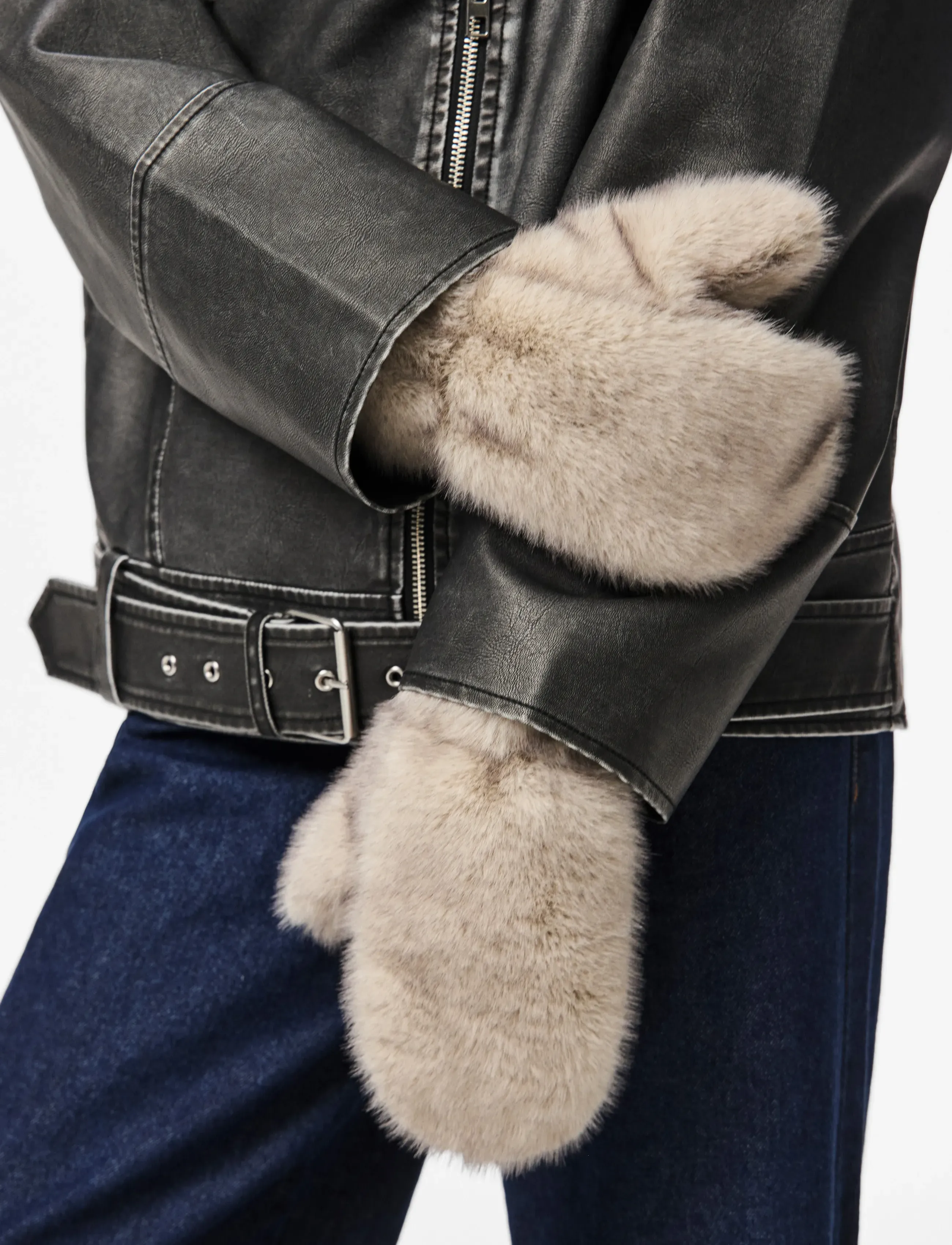 Pieces Pcjutlandia Mittens Bc, L, Beige, Handsker > Fingerhandsker, Dame