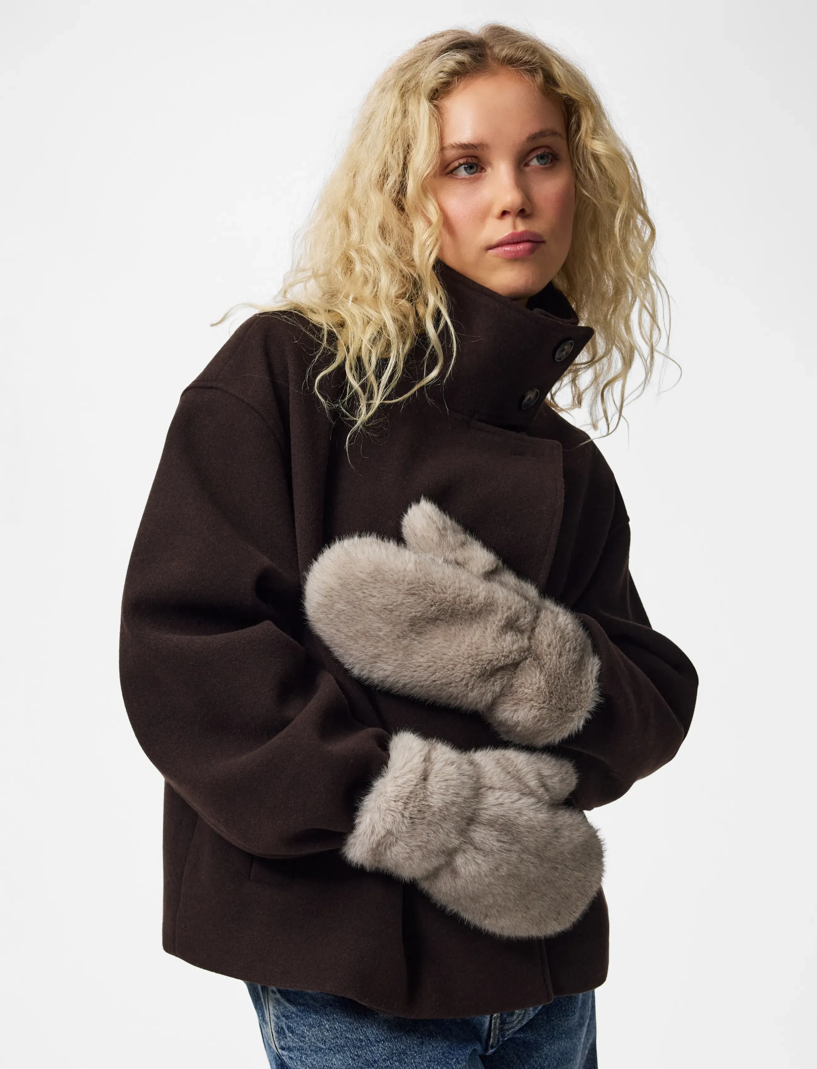 Pieces - PCJUTLANDIA MITTENS BC - labakindad - greige - 0