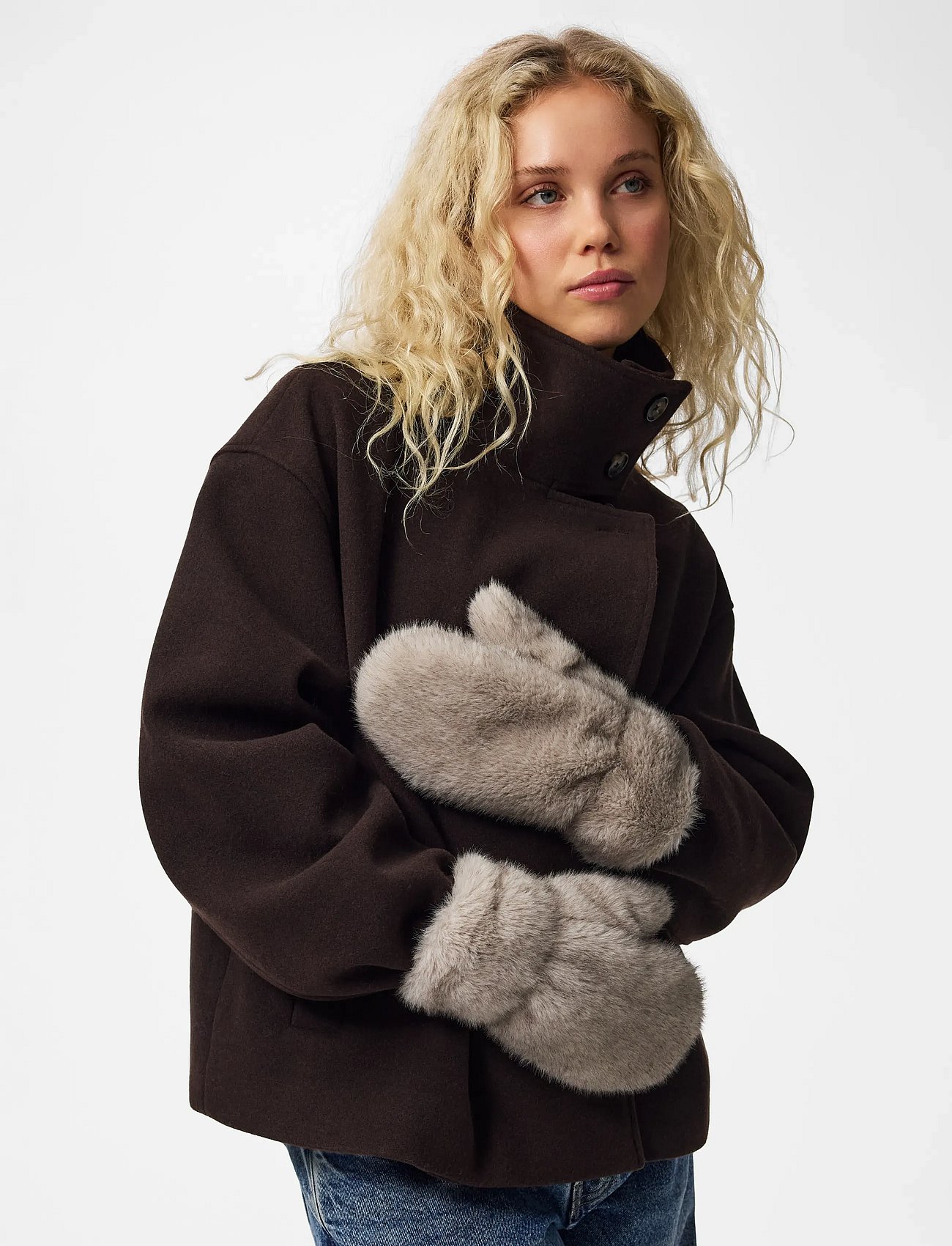 PCJUTLANDIA MITTENS BC - GREIGE