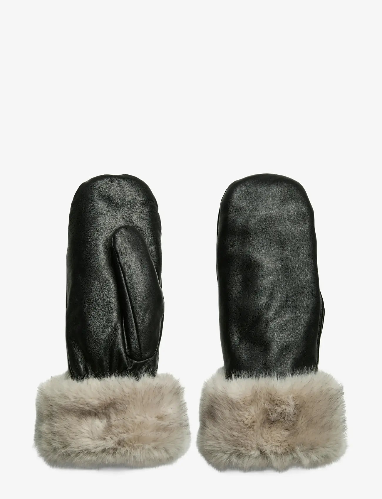 Pieces Pyron knitted mittens in black