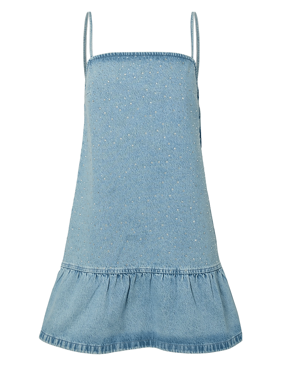 Pieces - PCNOEL SHORT SLIP DENIM DRESS D2D FSY PP - sommerkleider - light blue denim - 0