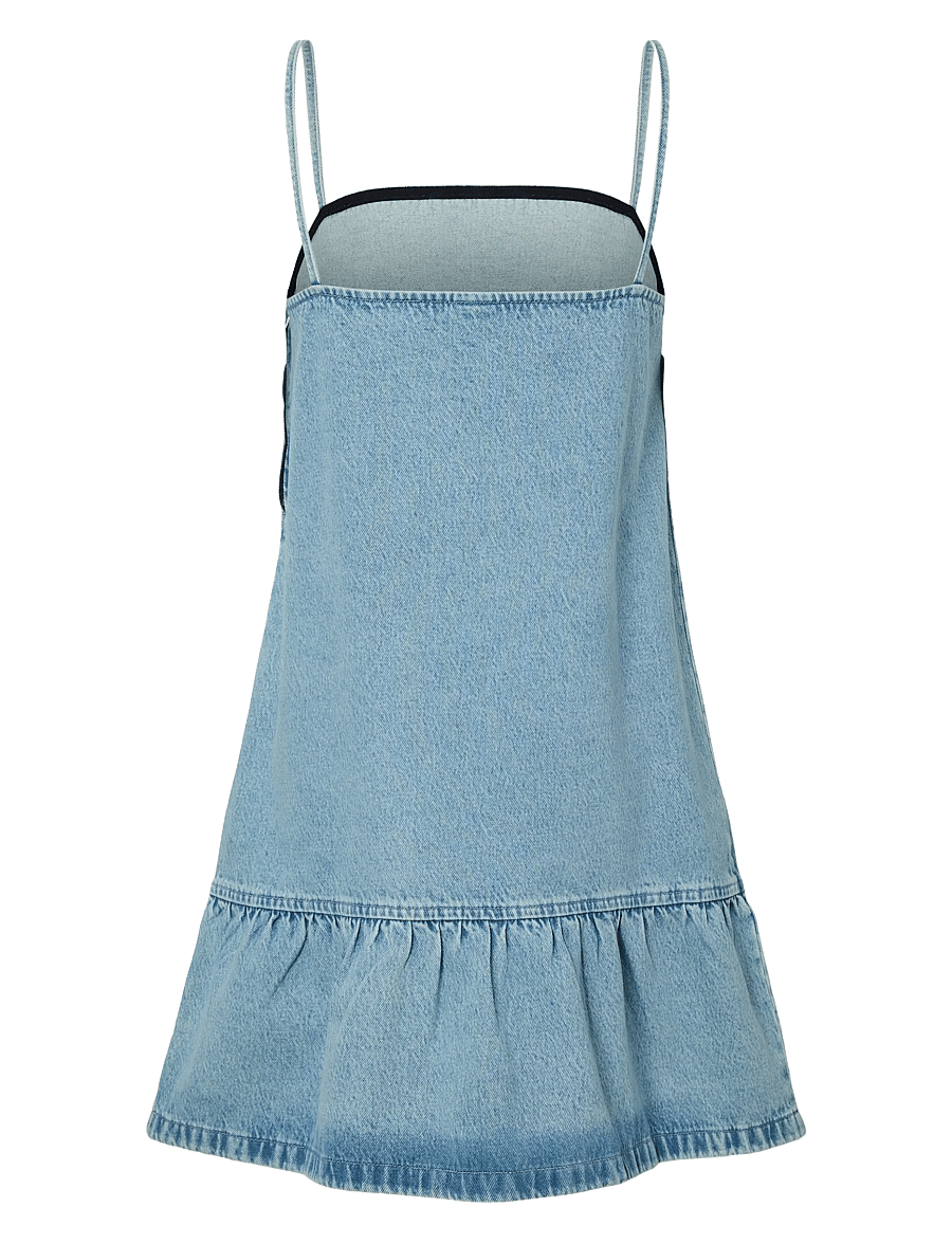 Pieces - PCNOEL SHORT SLIP DENIM DRESS D2D FSY PP - sommerkleider - light blue denim - 1