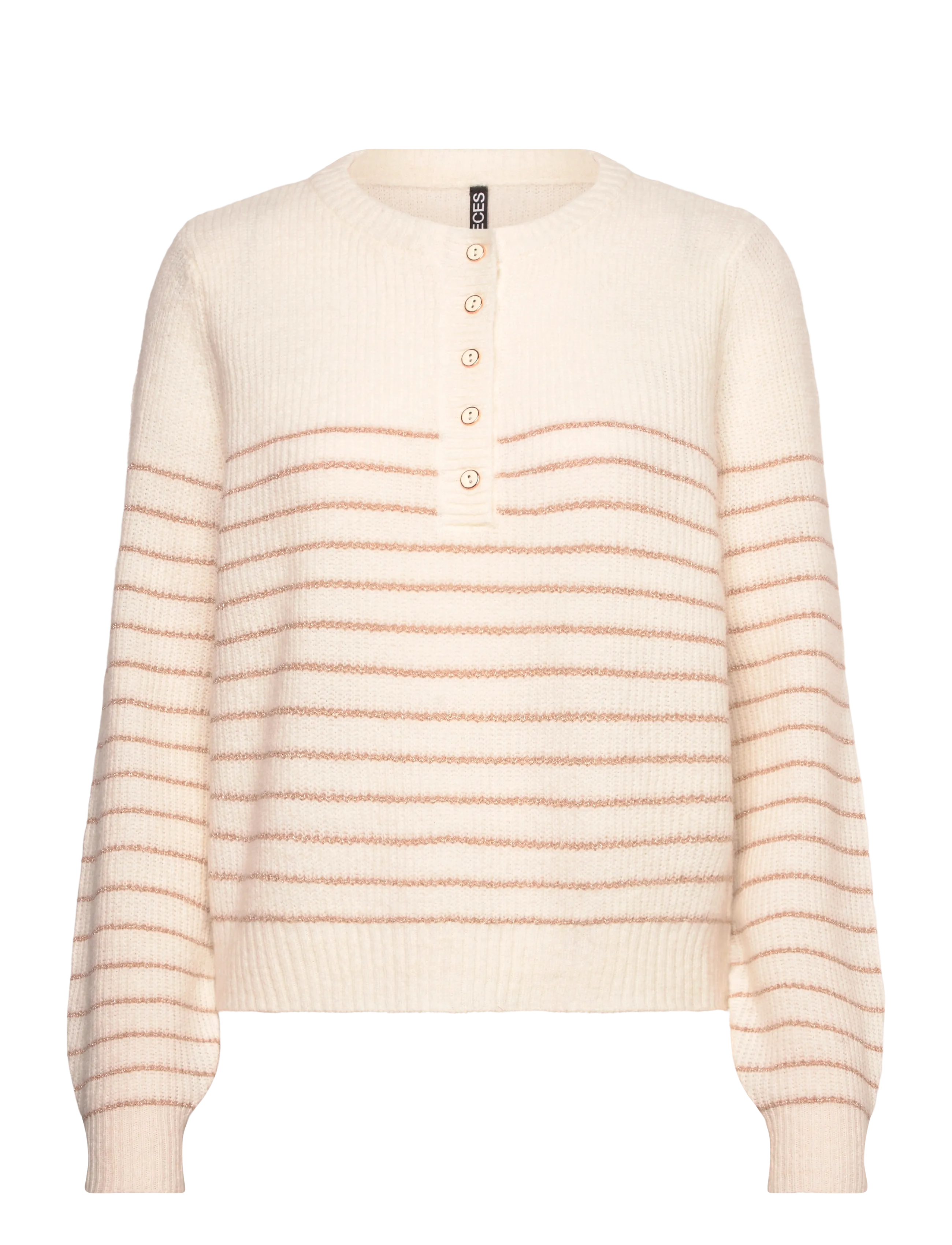 PIECES Pcjibe Ls O-Neck Knit Fc Cream - S - Damen