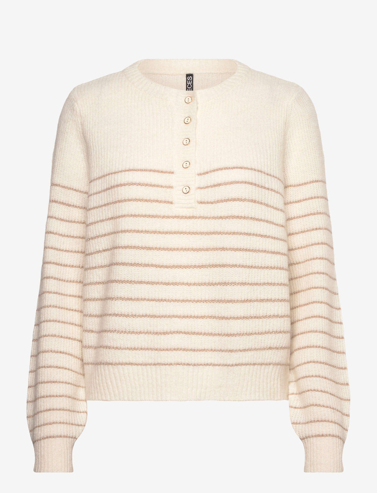 Pieces - PCJIBE LS O-NECK KNIT FC - jumpers - cloud dancer - 0