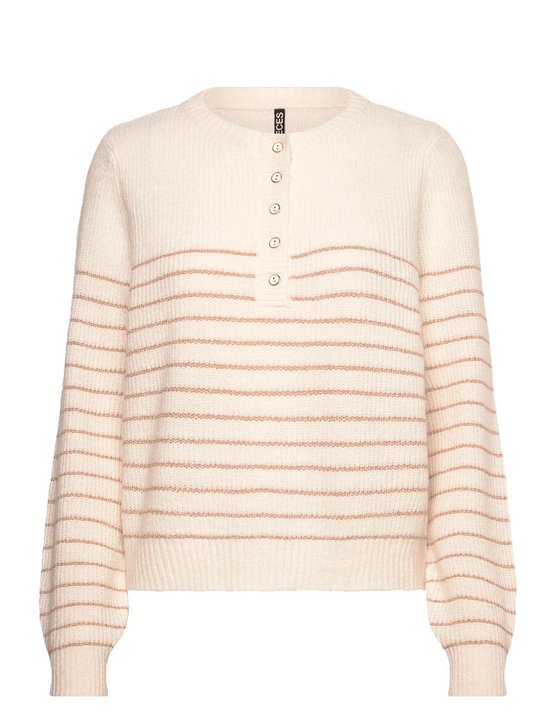 Pieces - PCJIBE LS O-NECK KNIT FC - jumpers - cloud dancer - 0