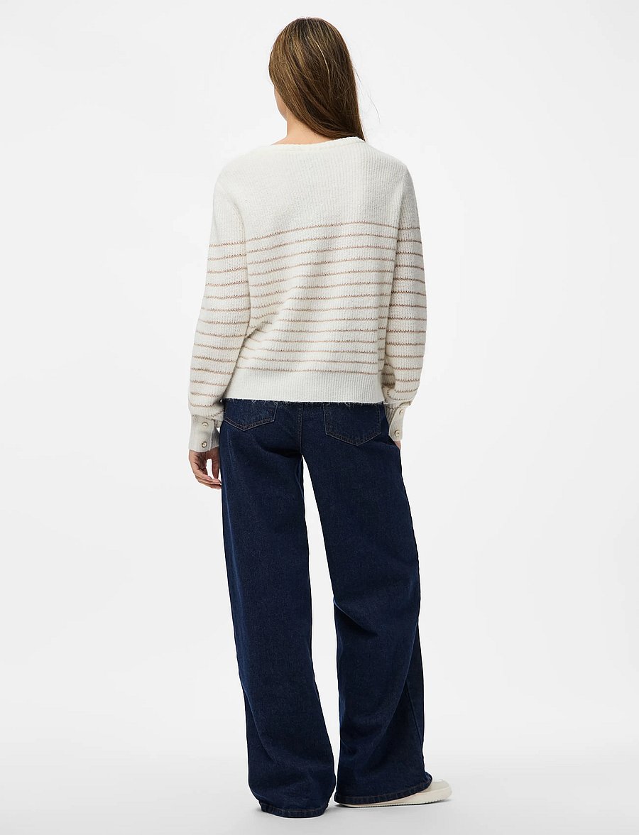 Pieces - PCJIBE LS O-NECK KNIT FC - pullover - cloud dancer - 3
