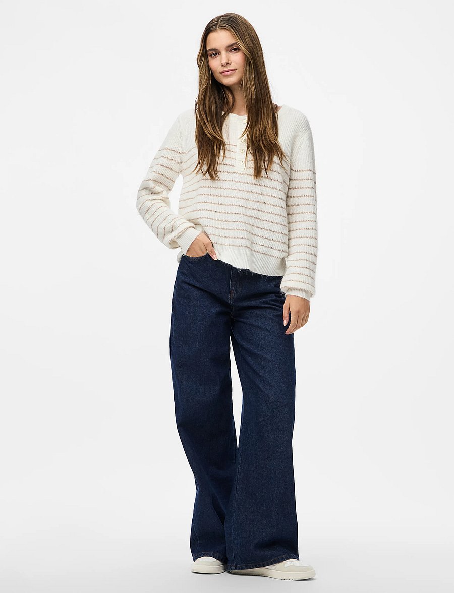 Pieces - PCJIBE LS O-NECK KNIT FC - pullover - cloud dancer - 4