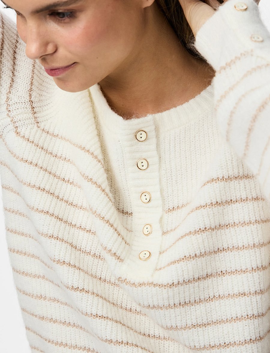 Pieces - PCJIBE LS O-NECK KNIT FC - pullover - cloud dancer - 5