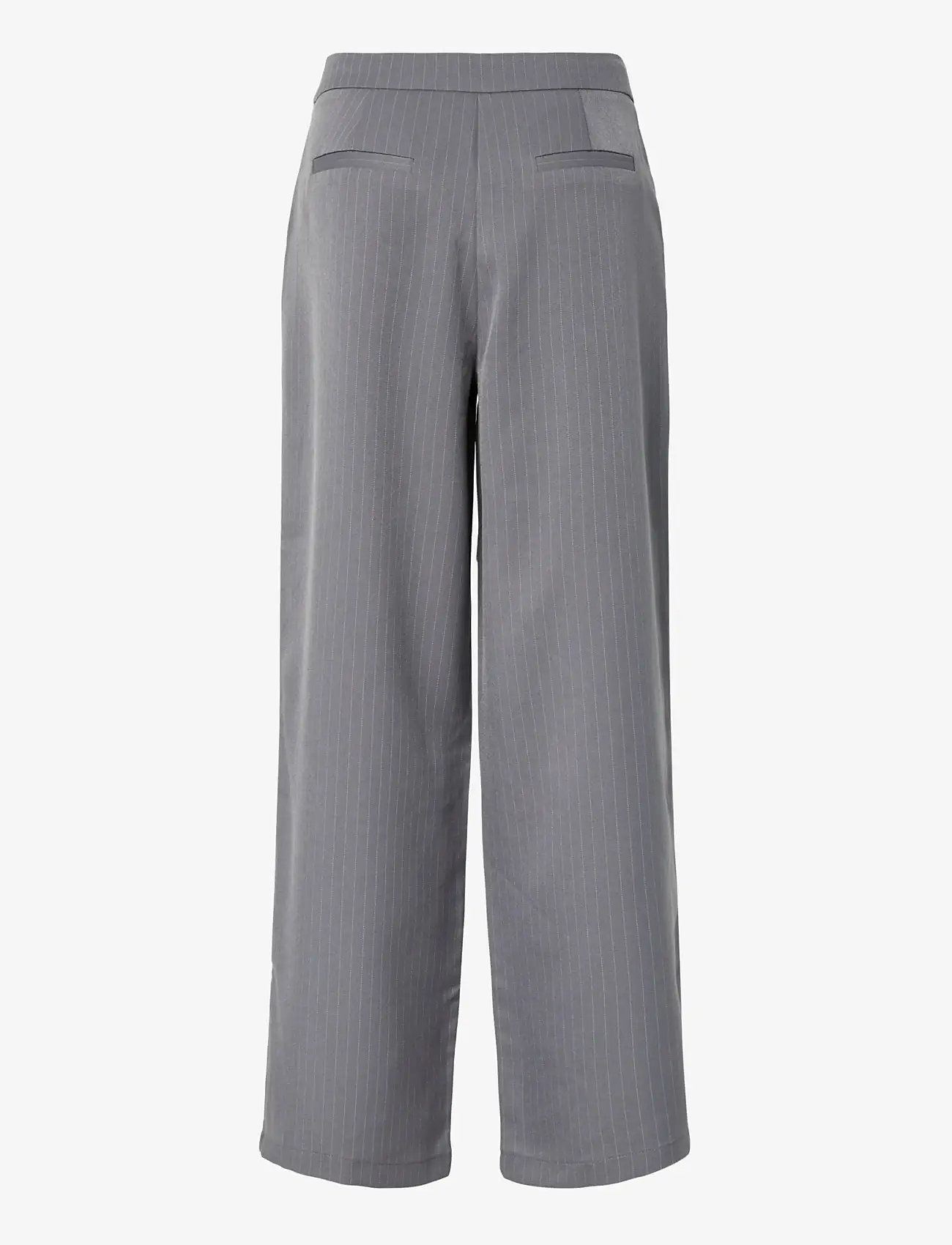 Pieces - PCFALKA MW PINSTRIPED TIE PANTS - wide leg trousers - grey pinstripe - 2