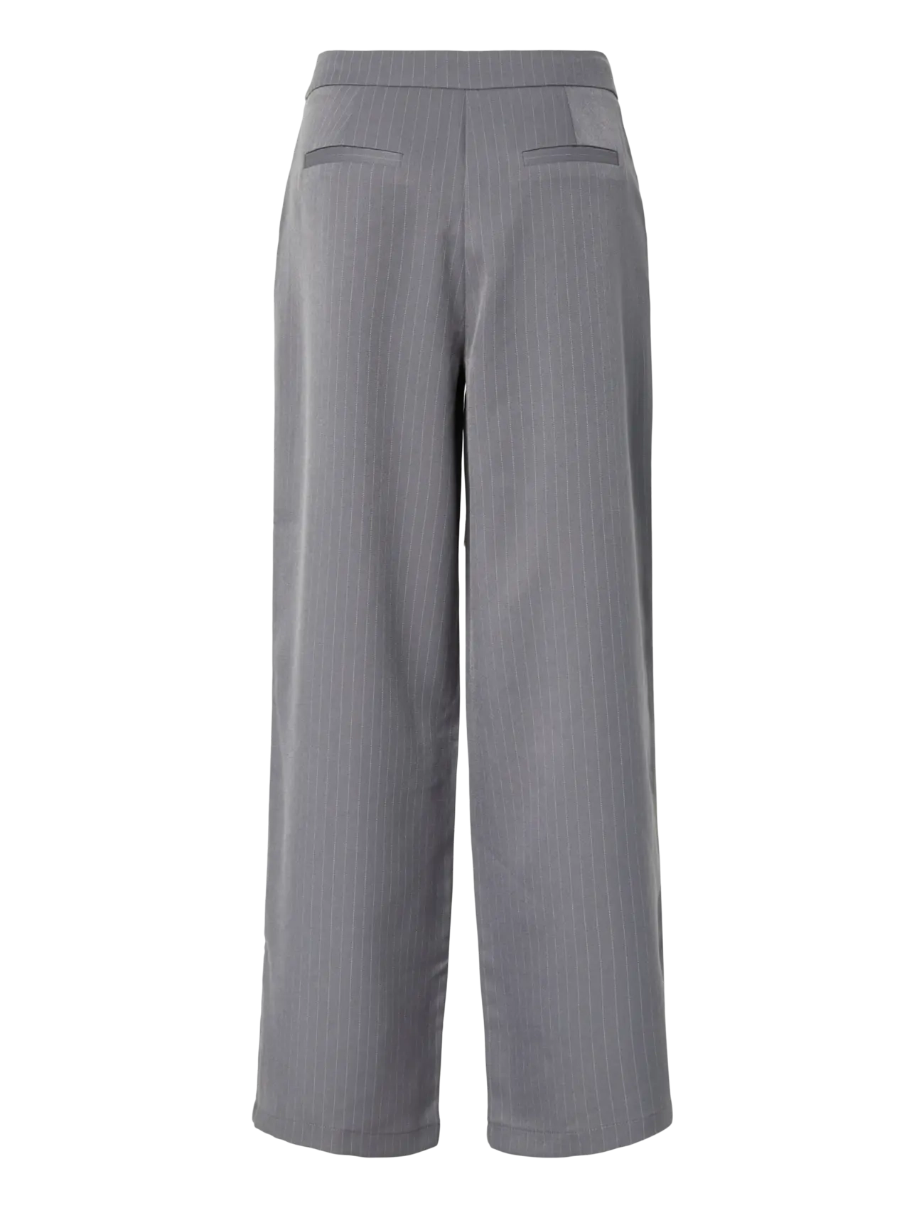 Pieces - PCFALKA MW PINSTRIPED TIE PANTS - hosen mit weitem bein - grey pinstripe - 2