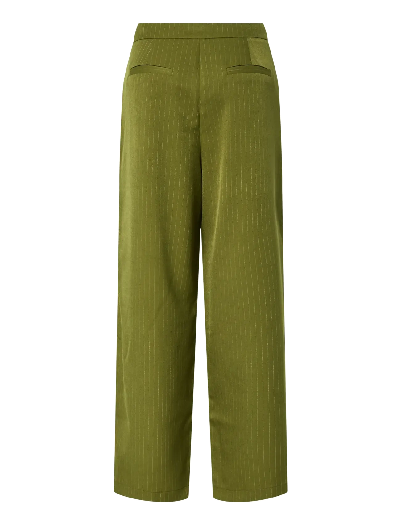 Pieces - PCFALKA MW PINSTRIPED TIE PANTS - hosen mit weitem bein - sphagnum - 2