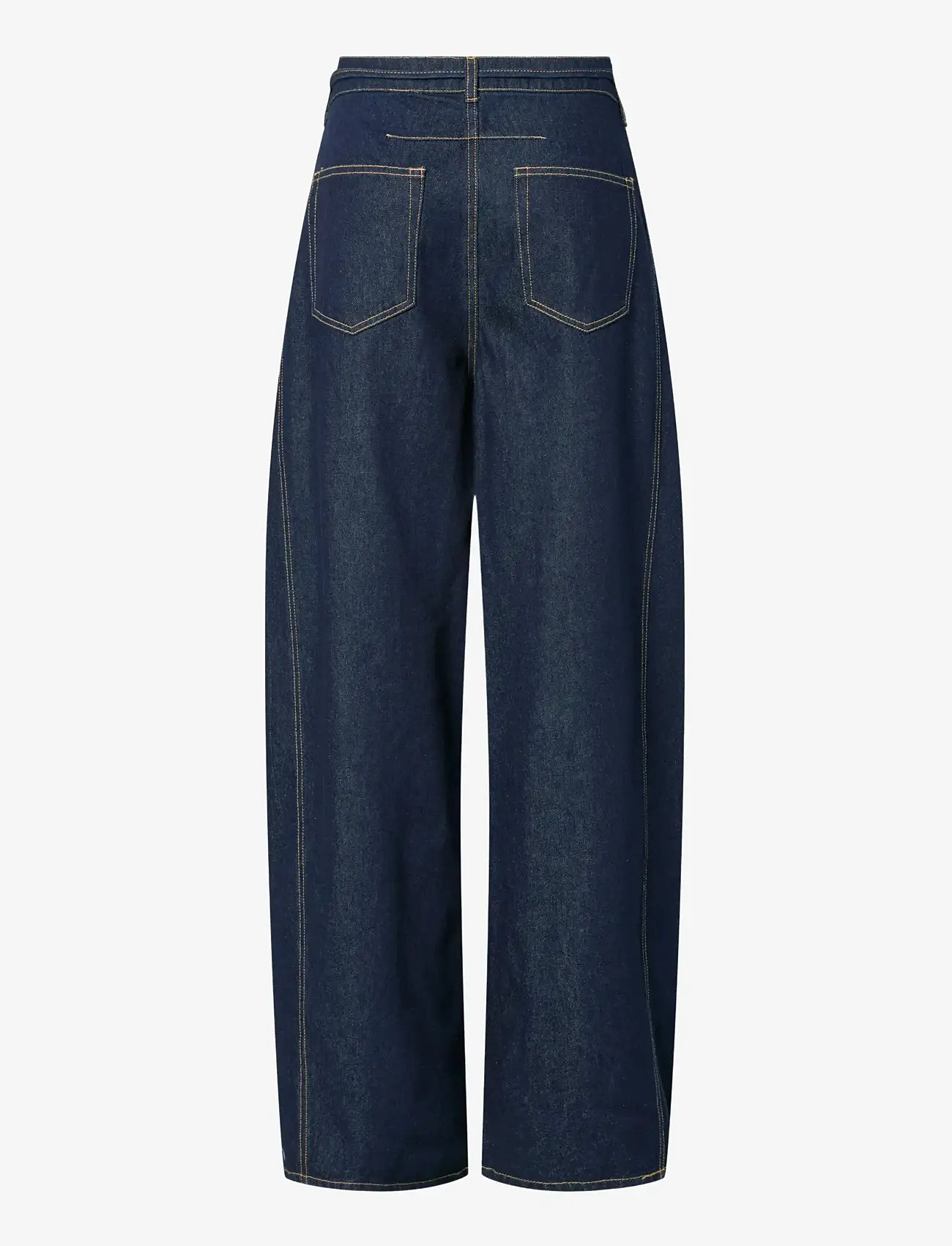 Pieces - PCFENNA MW TIE BARREL JEANS D2D FSY - dark blue denim - 2
