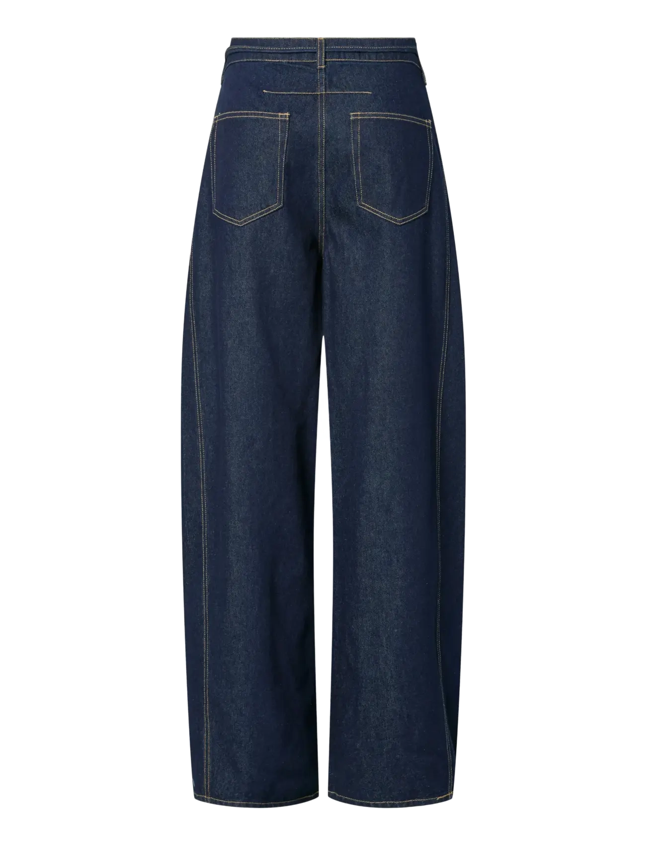 Pieces - PCFENNA MW TIE BARREL JEANS D2D FSY - barrel jeans - dark blue denim - 2