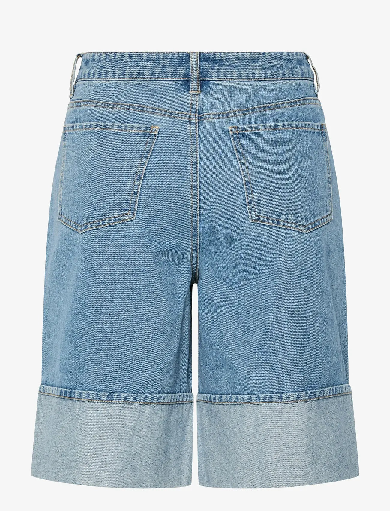 Pieces - PCMINDY MW LOOSE DENIM JORTS D2D - laveste priser - light blue denim - 1