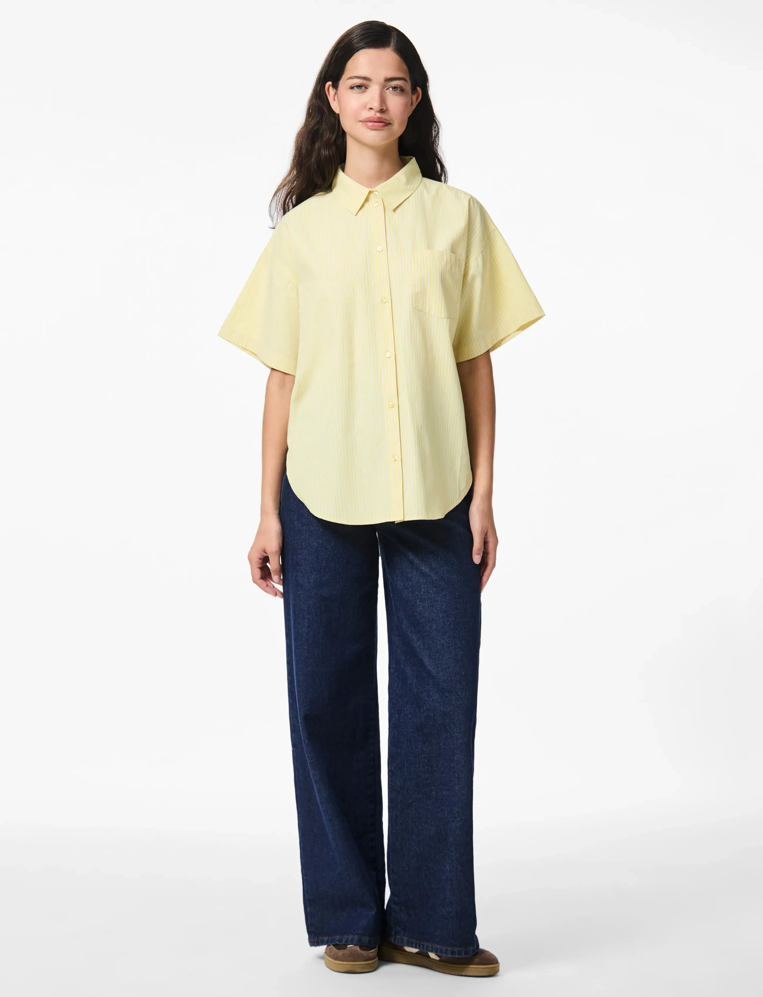 Pieces - PCFEMME SS LOOSE SHIRT WVN D2D - pale banana - 4