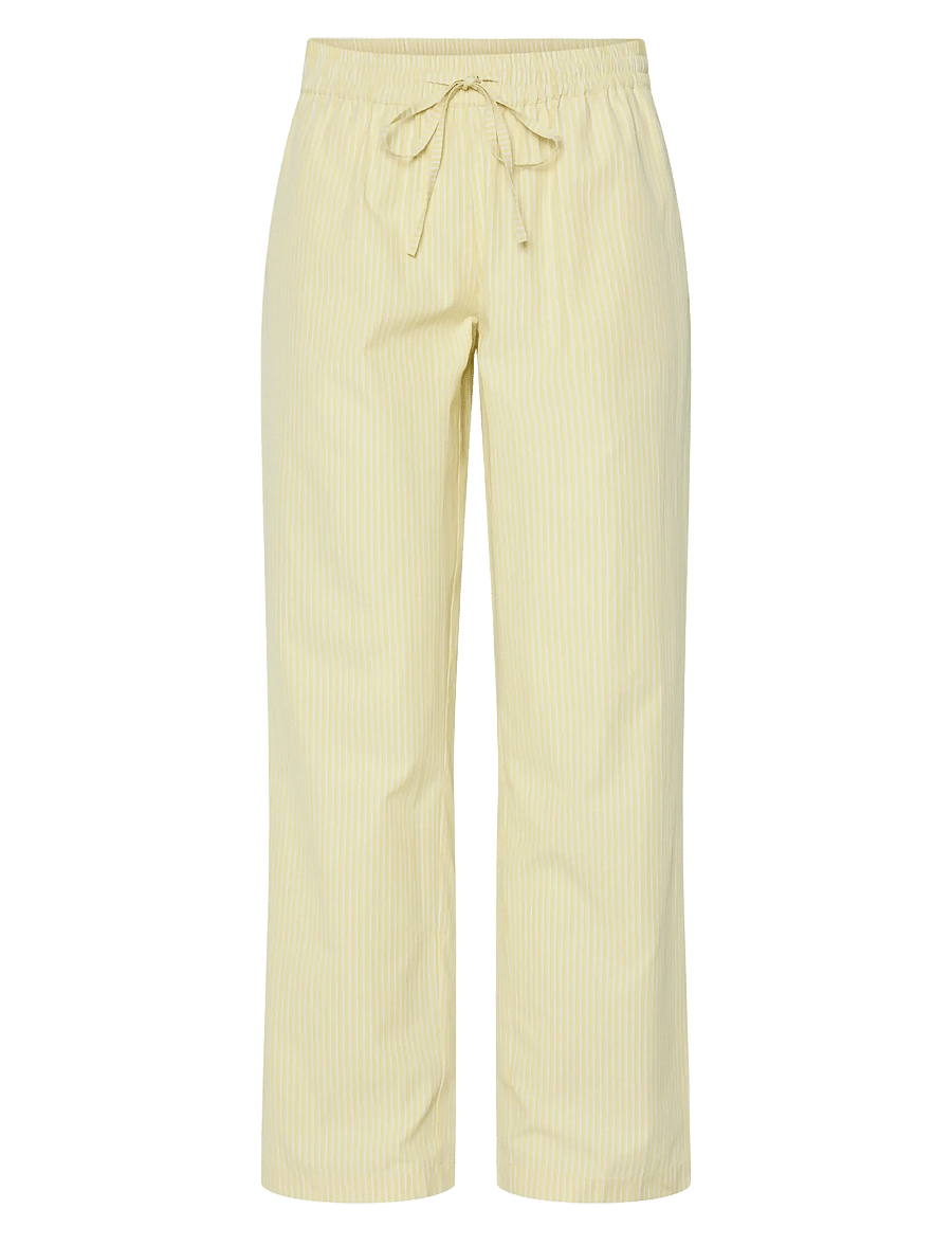 Pieces - PCFEMME HW STRAIGHT PANTS WVN D2D - suorat housut - pale banana - 1