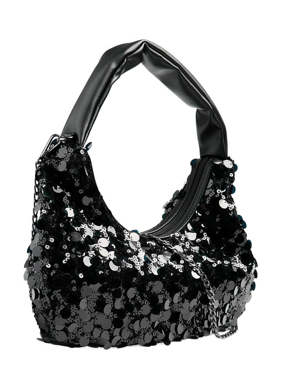 Pieces - PCMADDIE SEQUINS SHOULDER BAG - fyrir sérstaka viðburði - black - 1