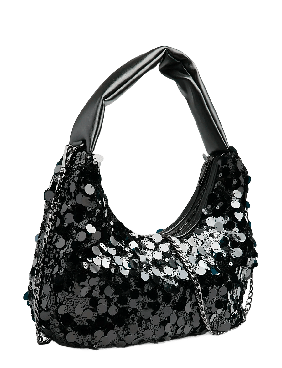 Pieces - PCMADDIE SEQUINS SHOULDER BAG - fyrir sérstaka viðburði - black - 2