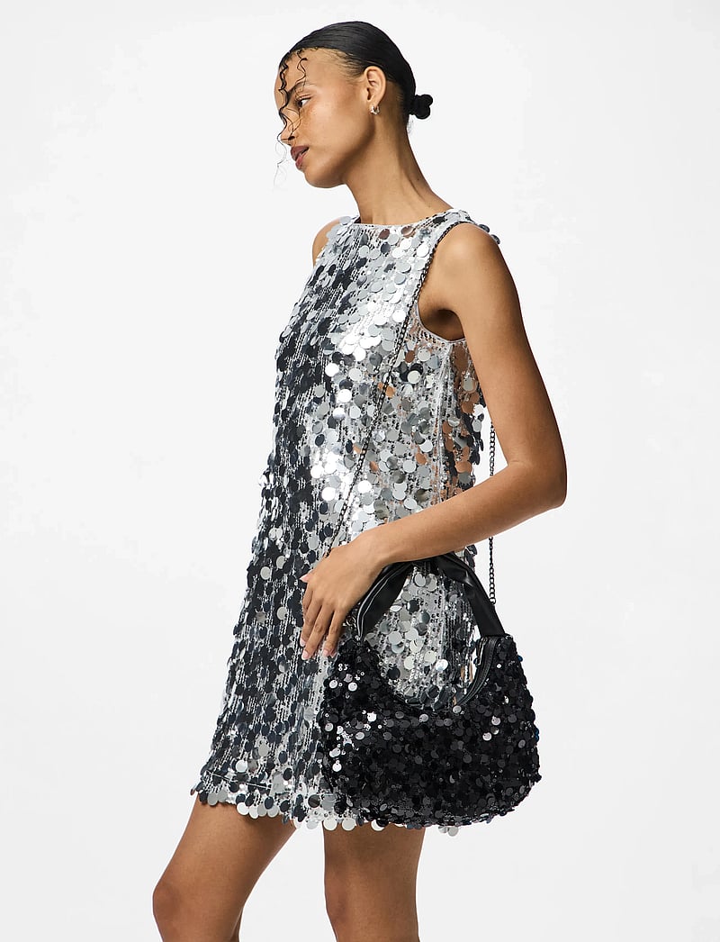 Pieces - PCMADDIE SEQUINS SHOULDER BAG - erilised sündmused - black - 0