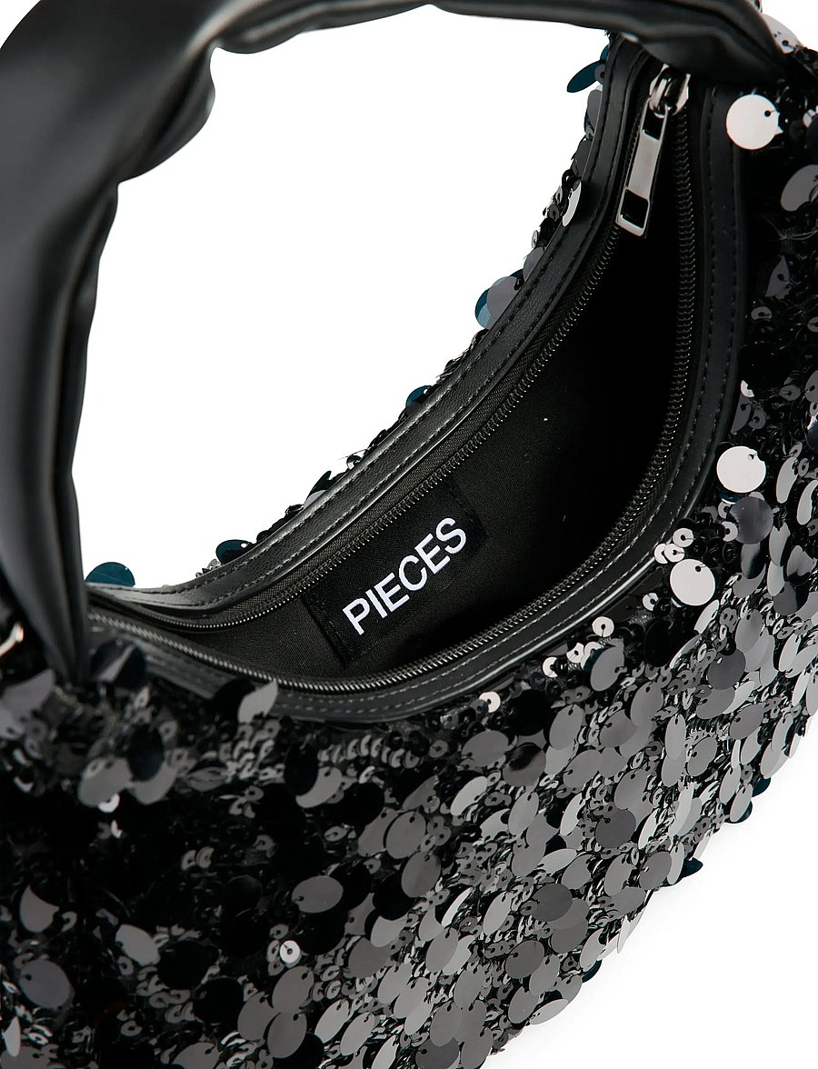 Pieces - PCMADDIE SEQUINS SHOULDER BAG - fyrir sérstaka viðburði - black - 5