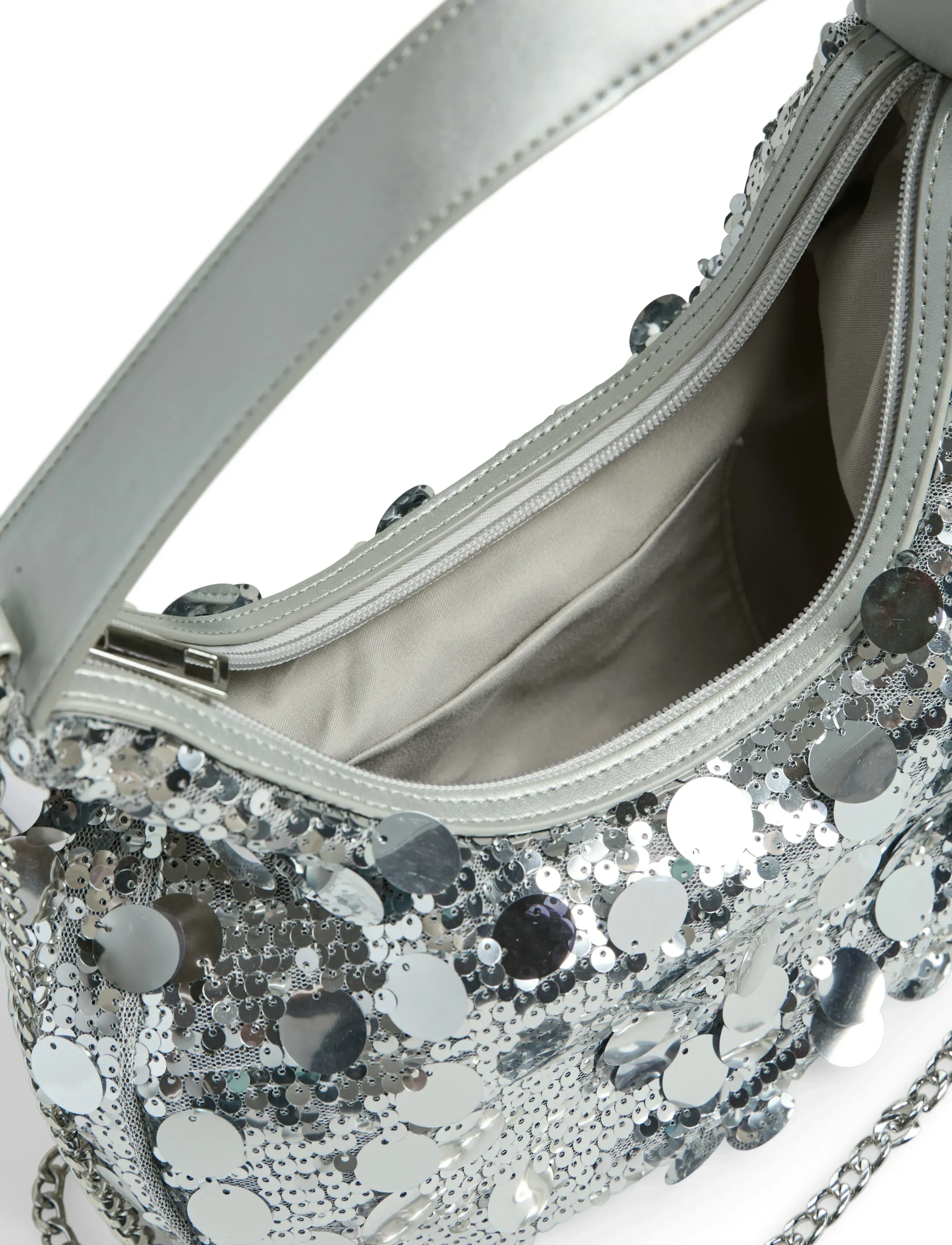 Pieces - PCMADDIE SEQUINS SHOULDER BAG - special occasions - silver colour - 2