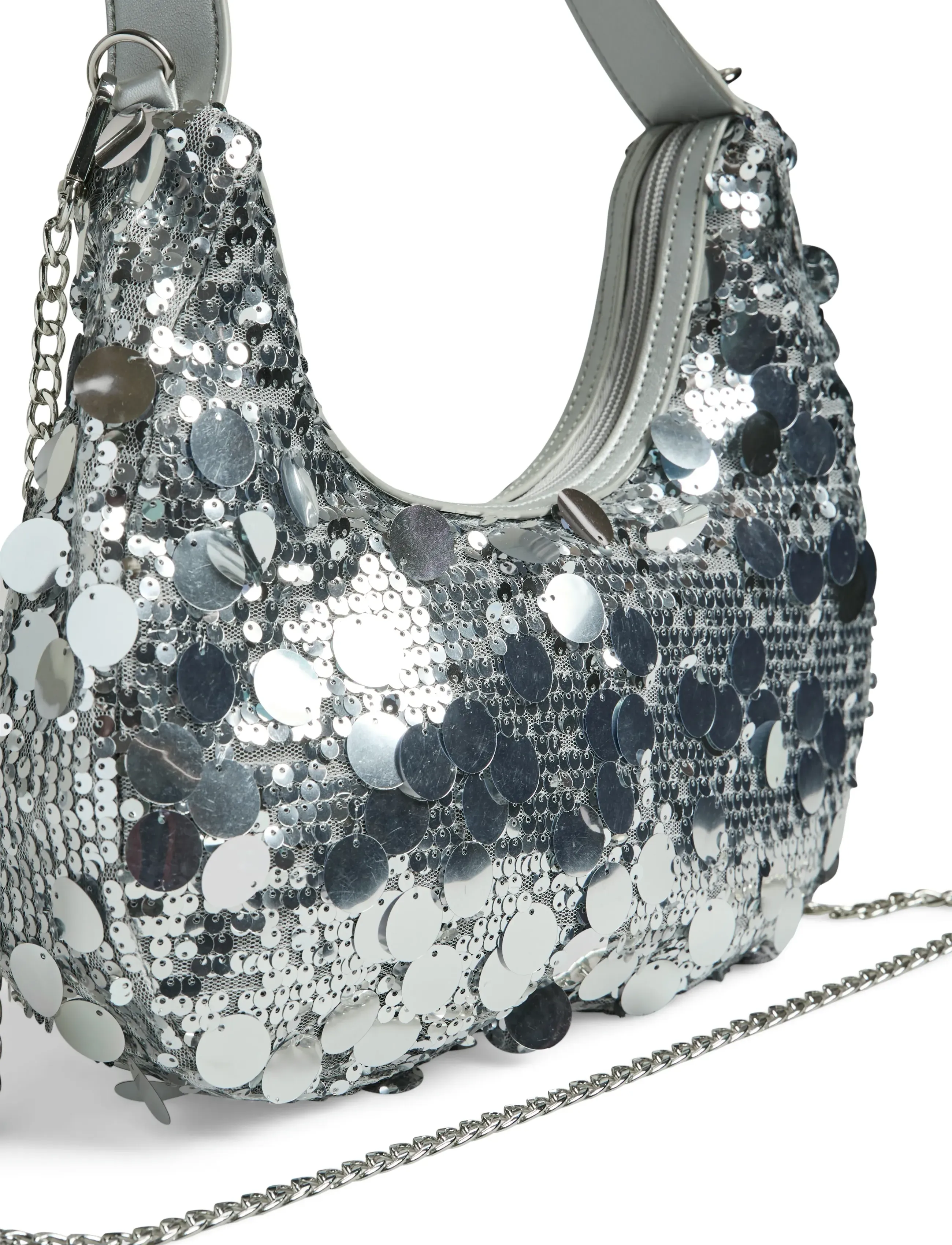 Pieces - PCMADDIE SEQUINS SHOULDER BAG - special occasions - silver colour - 3