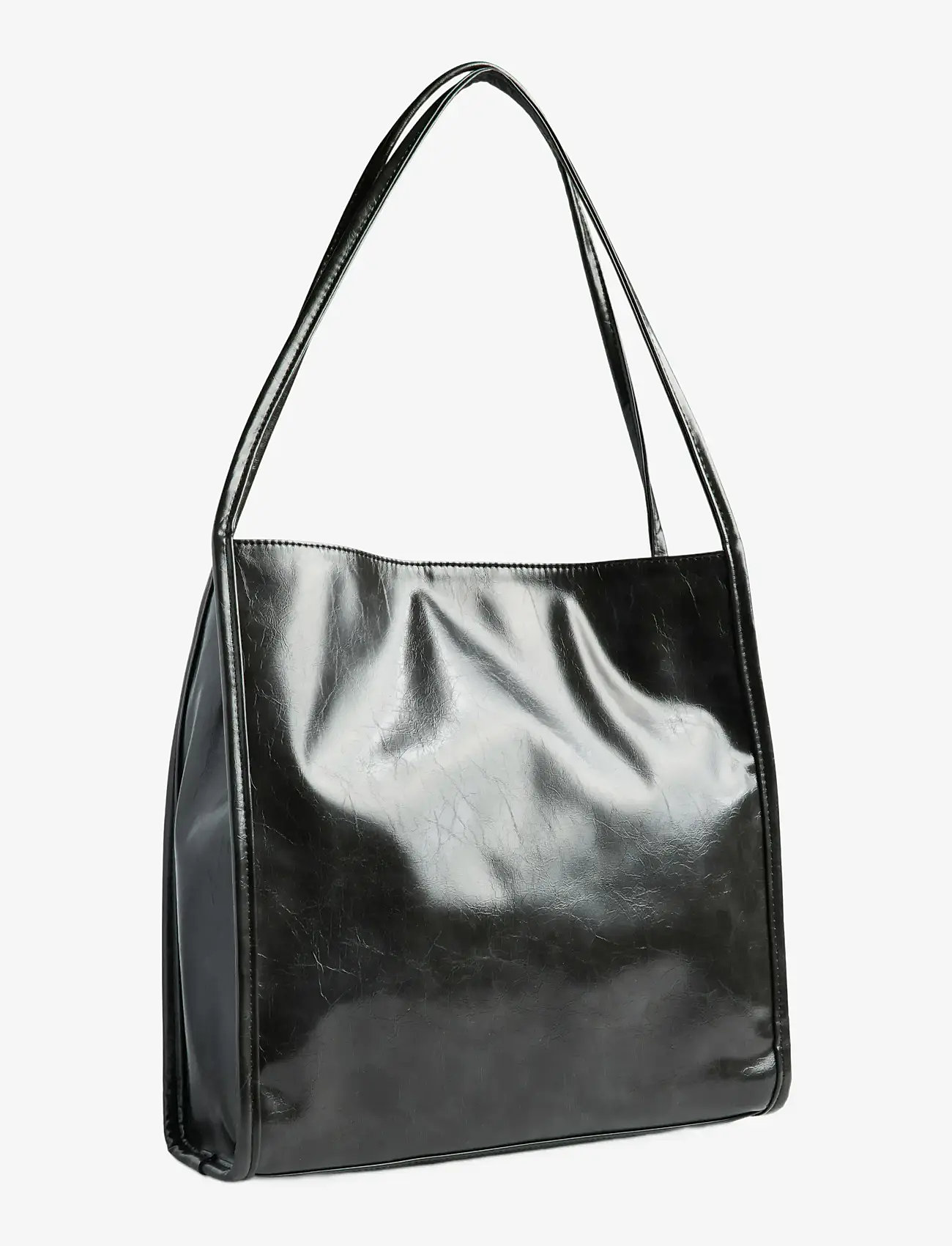 Pieces - PCMALOU PATENT SHOPPING BAG WB - shoppere - black - 0