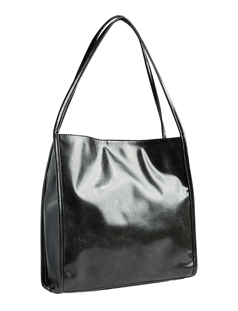 Pieces - PCMALOU PATENT SHOPPING BAG WB - shoppers - black - 0