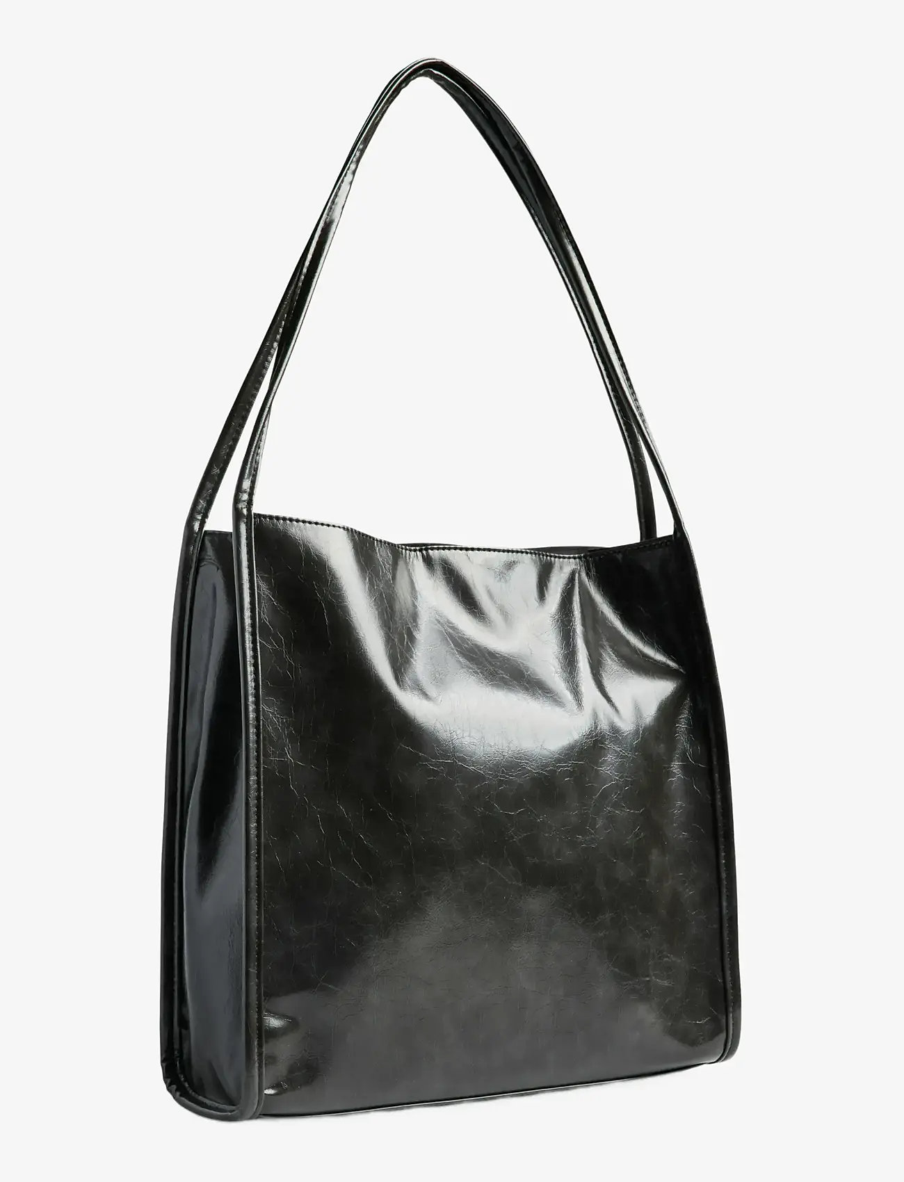 Pieces - PCMALOU PATENT SHOPPING BAG WB - shoppere - black - 1