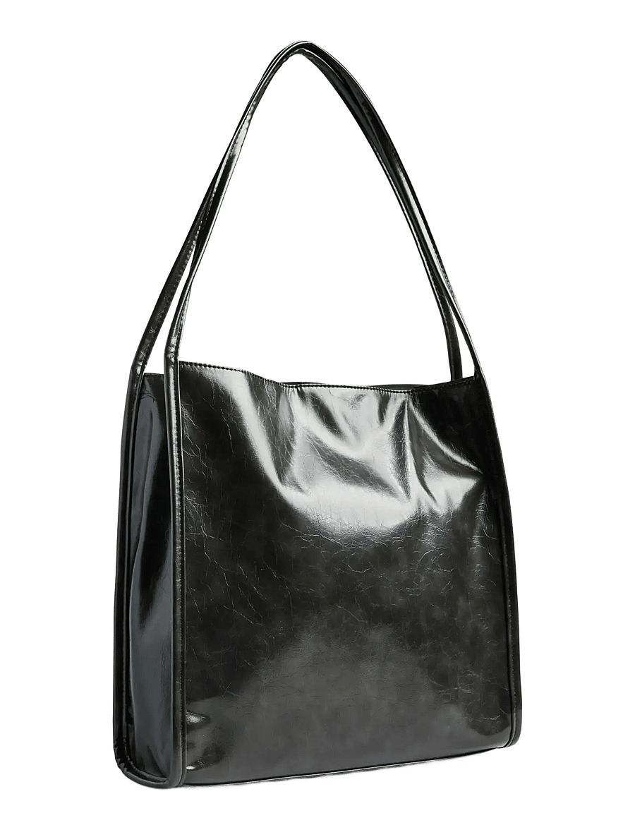Pieces - PCMALOU PATENT SHOPPING BAG WB - shopper - black - 1