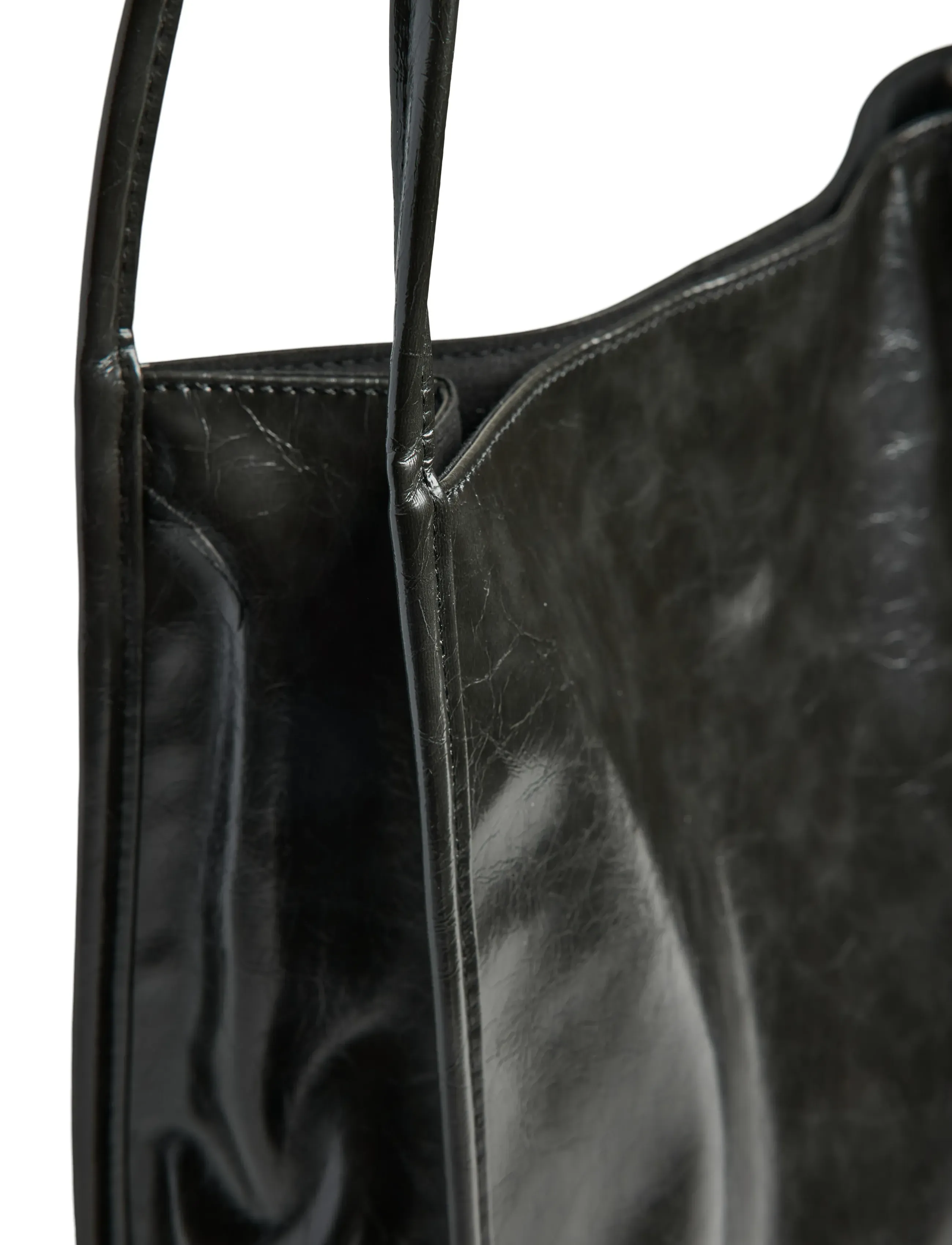 Pieces - PCMALOU PATENT SHOPPING BAG WB - shoppers - black - 3