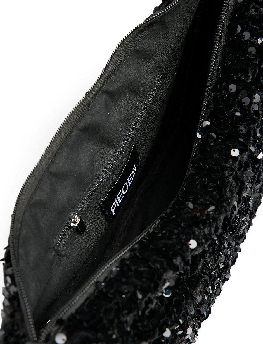 Pieces - PCKAM AMANDA SEQUINS BUMBAG BC - sacs banane - black - 2