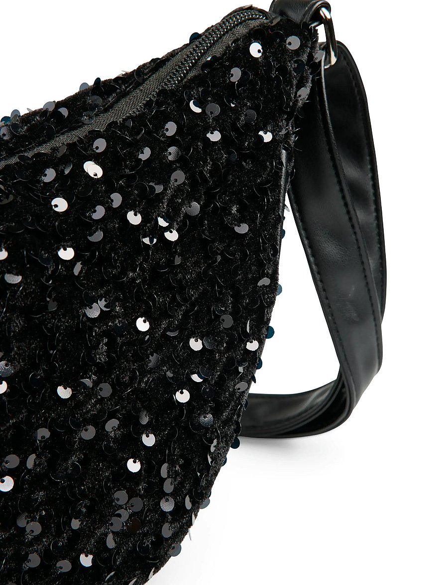Pieces - PCKAM AMANDA SEQUINS BUMBAG BC - sacs banane - black - 3