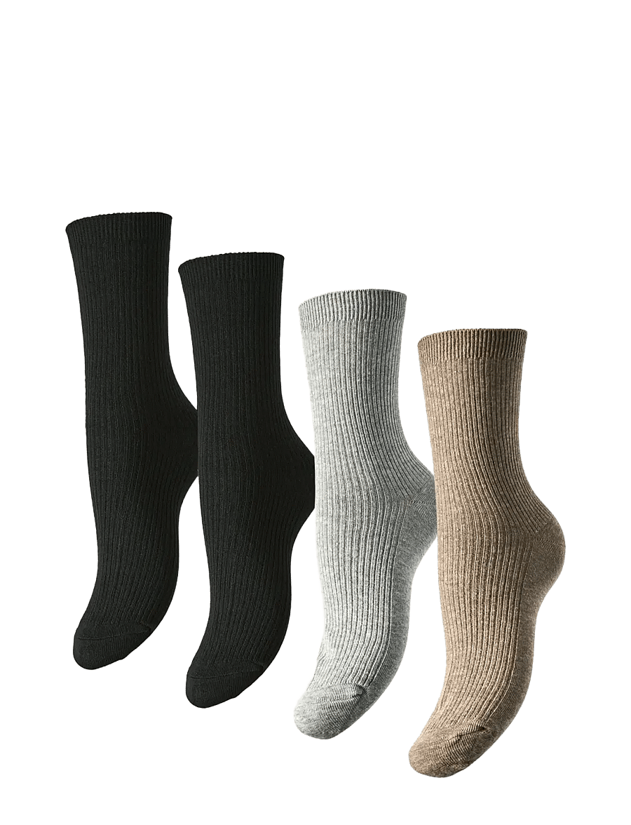 Pieces - PCMARTA 4 PACK SOCKS NOOS BC - vanliga strumpor - black - 0