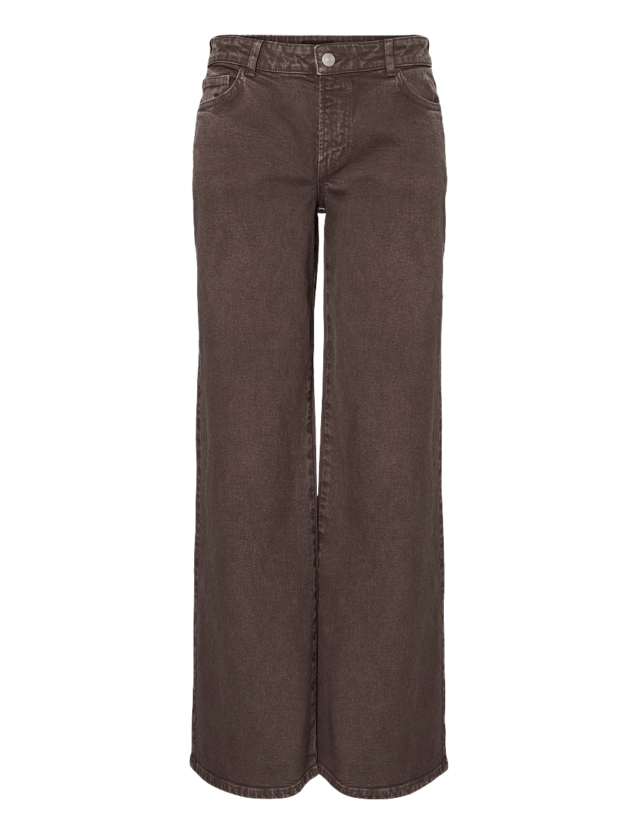 Pieces - PCSELMA LW WIDE COLORED NOOS JEANS - laia säärega teksad - hot fudge - 1